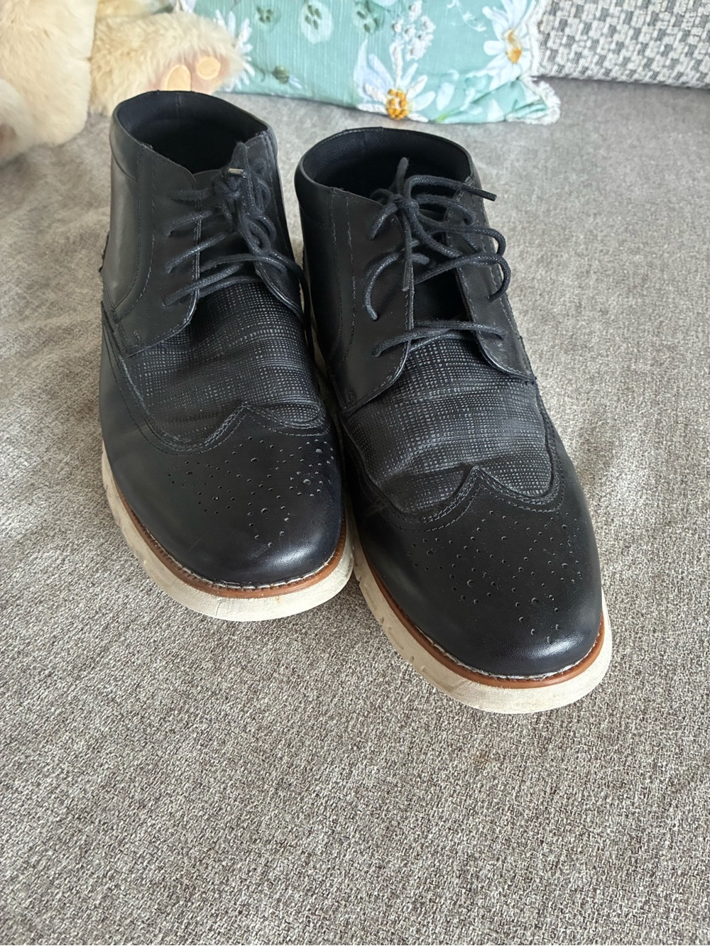 Men's Black Wingtip Chukka Boots - Classic Lace-Up Style Bruno Marc